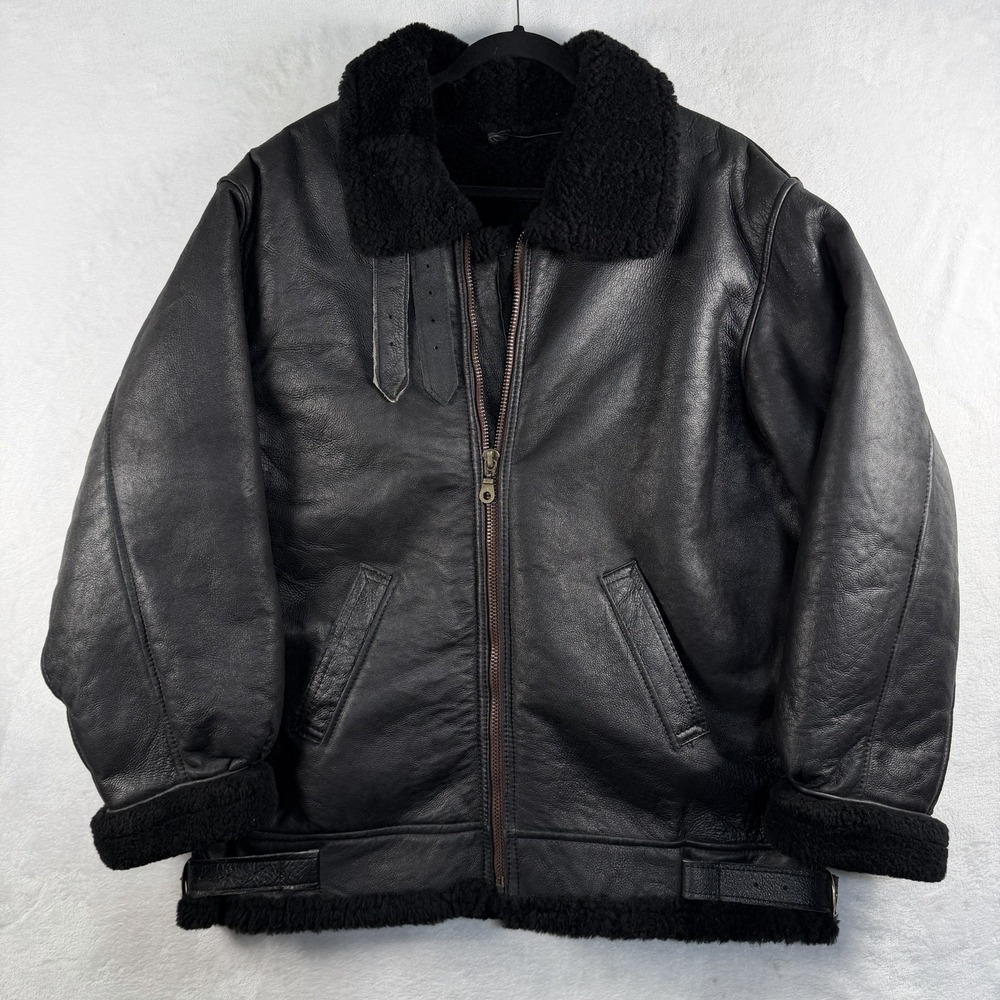 Protocol Pan USAF Type G-8 B-3 Shearling Leather Bomber Jacket Military Mens XXL